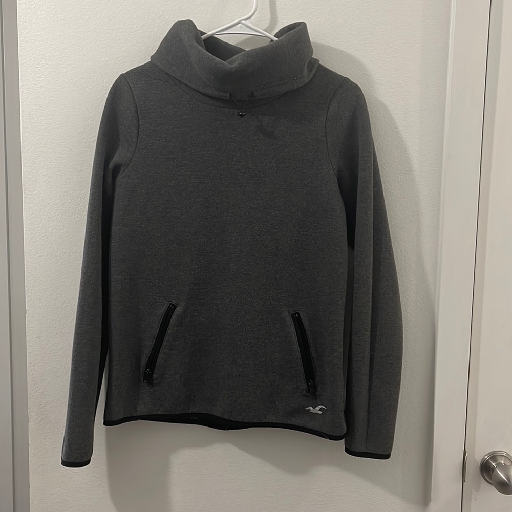 Grey and black Hollister turtleneck sweater